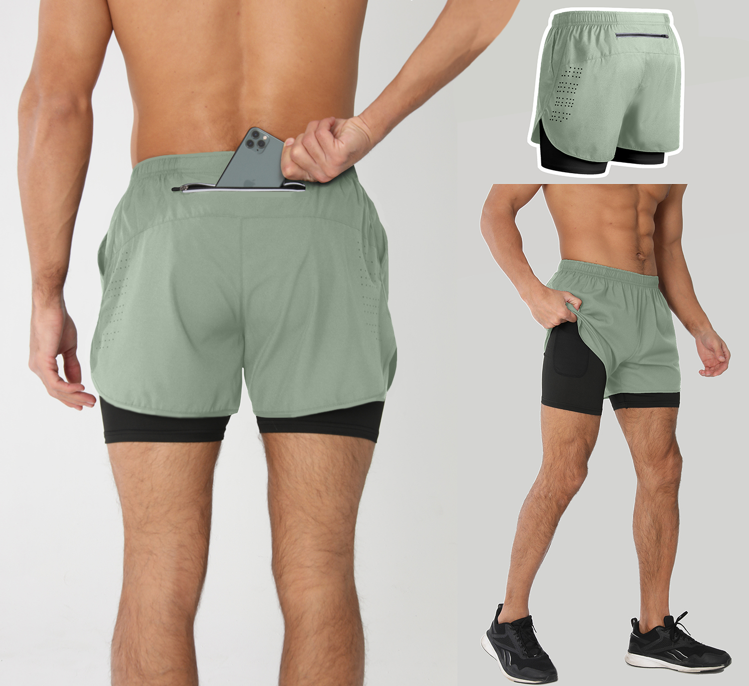 Ultragear Running - Men's Running Shorts Quick-drying Fitness Black