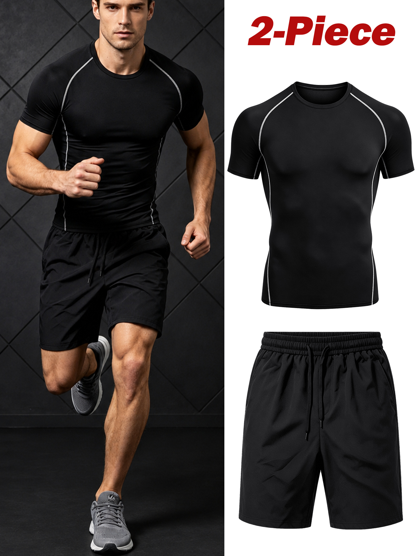2-Piece Men's Sportswear Set,  - Running Gear For 评论和价格