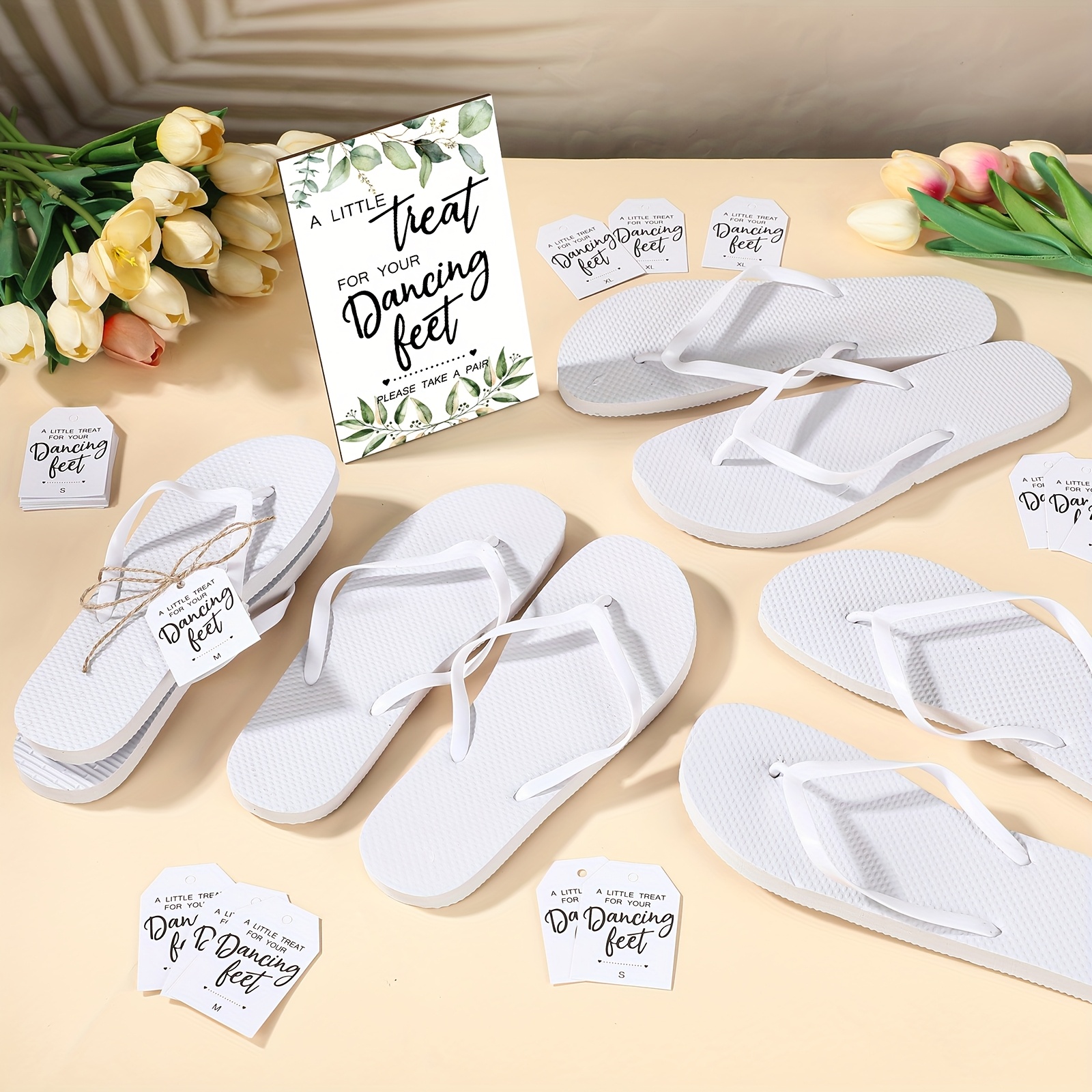 25pcs Bulk Wedding Flip Flops  - Insole Arch Support 评论和价格