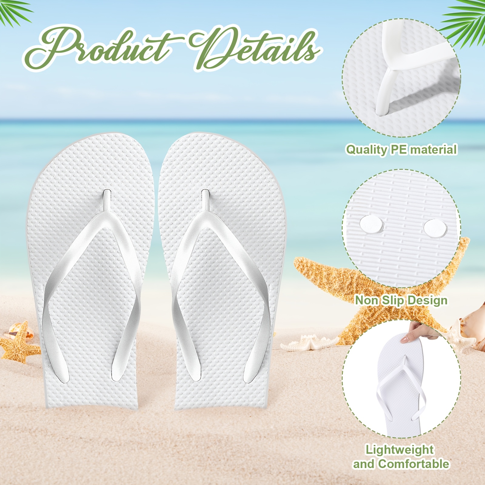 25pcs Bulk Wedding Flip Flops  - Insole Arch Support 评论和价格