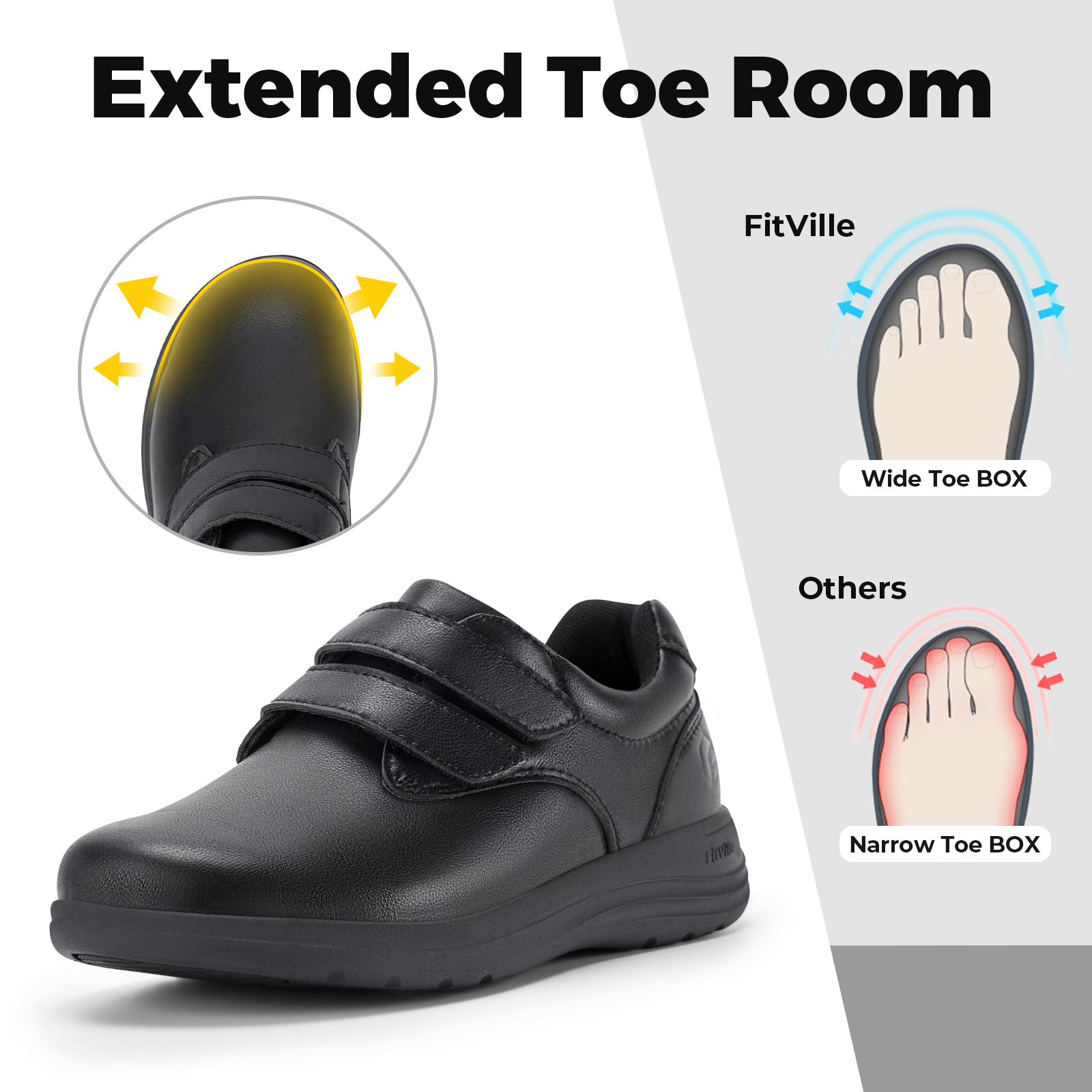 FitVille Leather Women's Shoes - Insole Arch Support 评论和价格