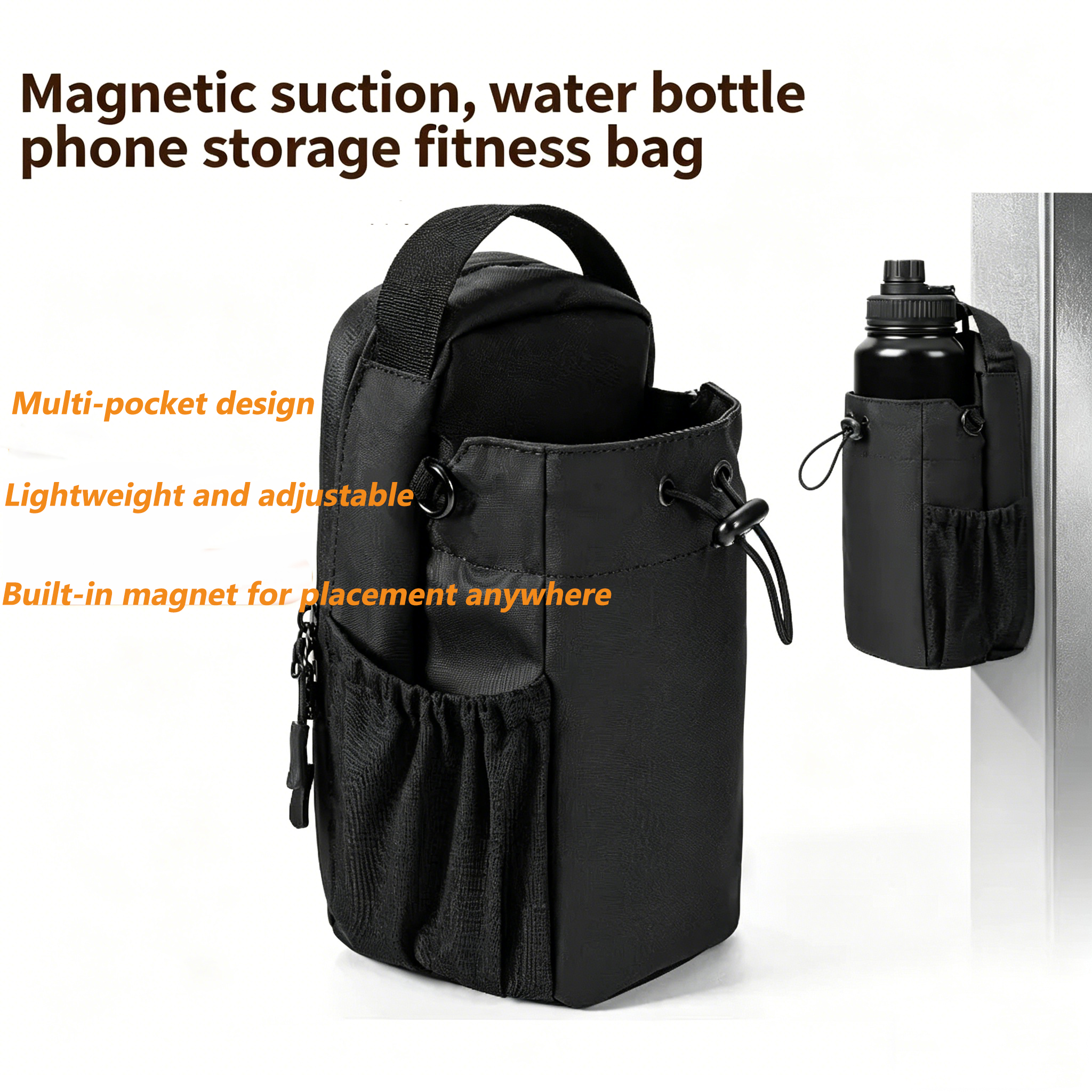 Magnetic Gym Bottle Bag Water  - Running Gear Holder 评论和价格